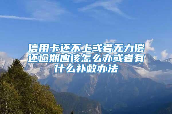 信用卡还不上或者无力偿还逾期应该怎么办或者有什么补救办法