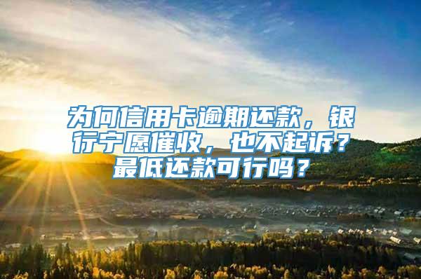 为何信用卡逾期还款，银行宁愿催收，也不起诉？最低还款可行吗？