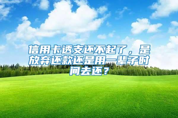 信用卡透支还不起了，是放弃还款还是用一辈子时间去还？