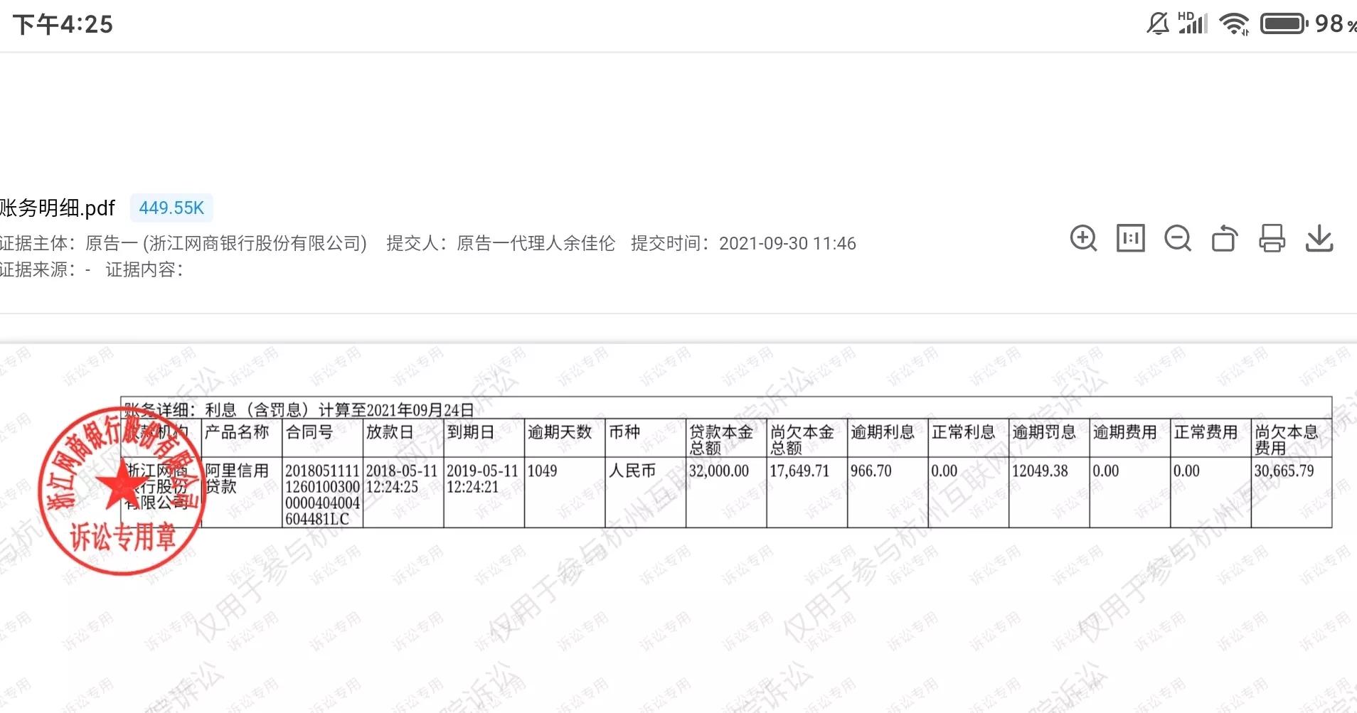 网贷逾期，被起诉到杭州互联网法院的第12天