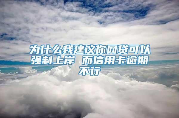 为什么我建议你网贷可以强制上岸 而信用卡逾期不行