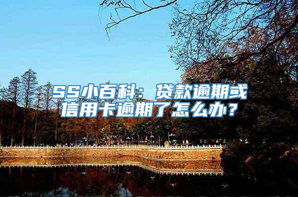 SS小百科：贷款逾期或信用卡逾期了怎么办？