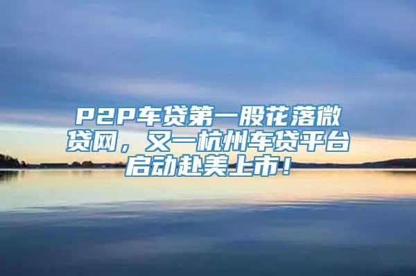 P2P车贷第一股花落微贷网，又一杭州车贷平台启动赴美上市！
