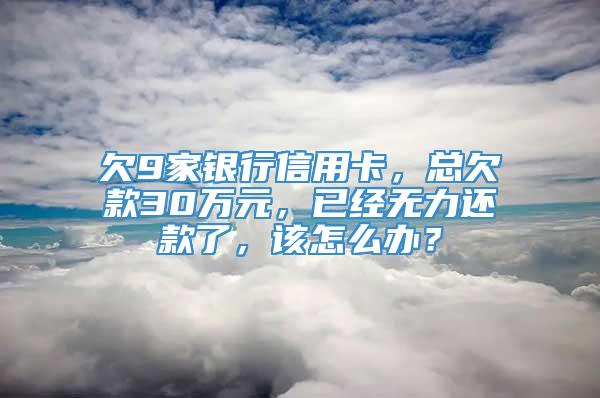 欠9家银行信用卡，总欠款30万元，已经无力还款了，该怎么办？