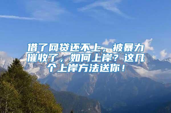 借了网贷还不上，被暴力催收了，如何上岸？这几个上岸方法送你！