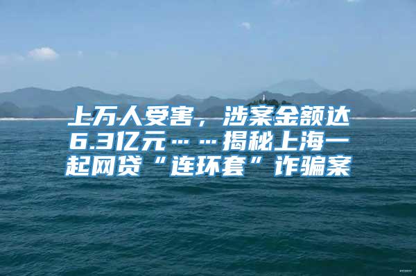 上万人受害，涉案金额达6.3亿元……揭秘上海一起网贷“连环套”诈骗案