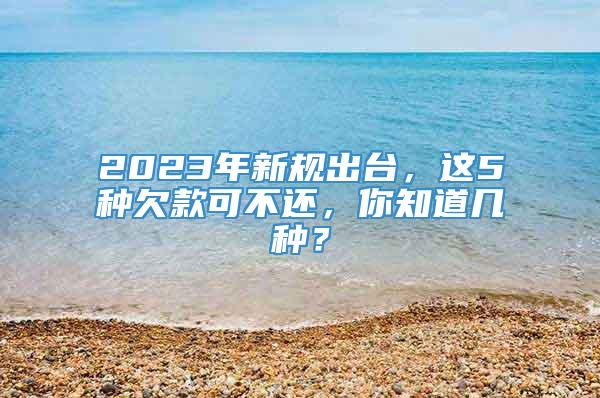 2023年新规出台，这5种欠款可不还，你知道几种？