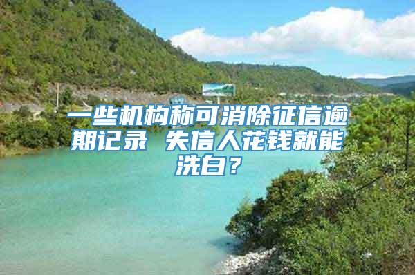 一些机构称可消除征信逾期记录 失信人花钱就能洗白？