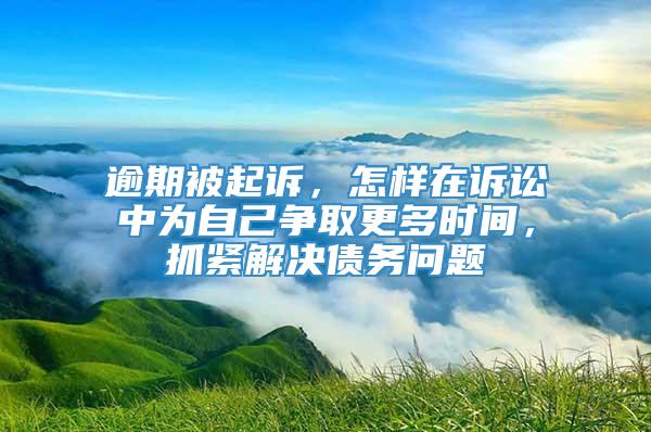 逾期被起诉，怎样在诉讼中为自己争取更多时间，抓紧解决债务问题