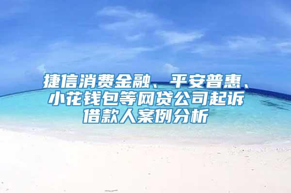 捷信消费金融、平安普惠、小花钱包等网贷公司起诉借款人案例分析