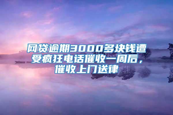 网贷逾期3000多块钱遭受疯狂电话催收一周后，催收上门送律