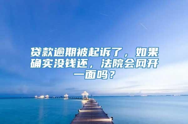 贷款逾期被起诉了，如果确实没钱还，法院会网开一面吗？