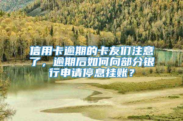 信用卡逾期的卡友们注意了，逾期后如何向部分银行申请停息挂账？