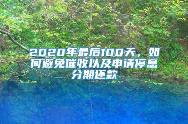 2020年最后100天，如何避免催收以及申请停息分期还款