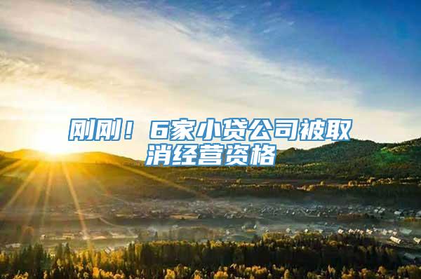 刚刚！6家小贷公司被取消经营资格