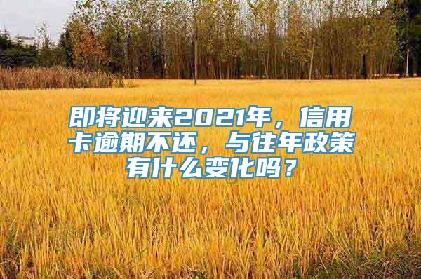 即将迎来2021年，信用卡逾期不还，与往年政策有什么变化吗？