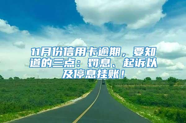 11月份信用卡逾期，要知道的三点：罚息、起诉以及停息挂账！