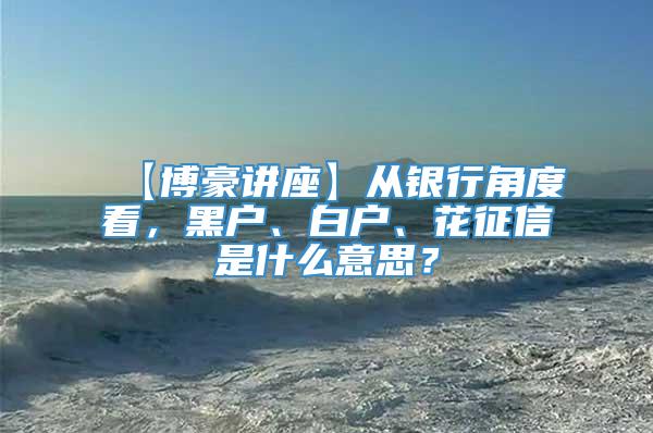 【博豪讲座】从银行角度看，黑户、白户、花征信是什么意思？