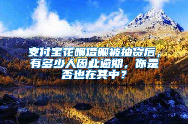 支付宝花呗借呗被抽贷后，有多少人因此逾期，你是否也在其中？