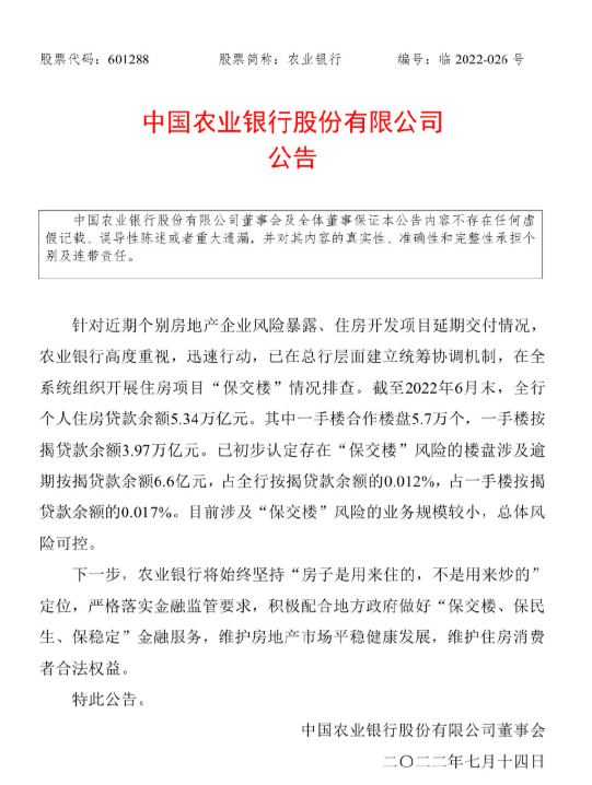 工行、中行、邮储、招行、交行等十几家银行回应＂烂尾楼停贷＂！