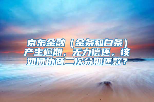 京东金融（金条和白条）产生逾期，无力偿还，该如何协商二次分期还款？