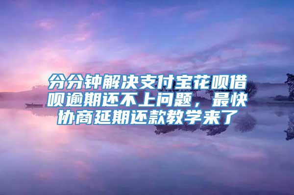 分分钟解决支付宝花呗借呗逾期还不上问题，最快协商延期还款教学来了