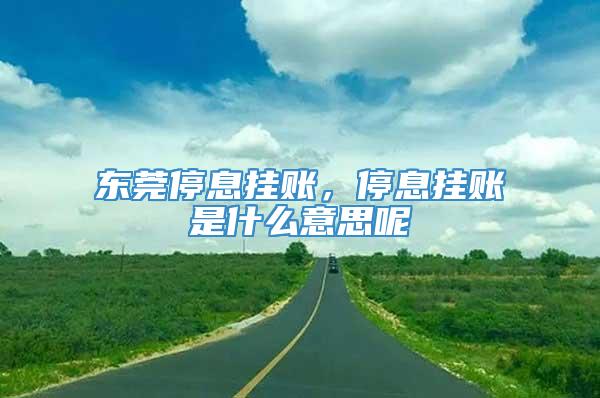 东莞停息挂账，停息挂账是什么意思呢