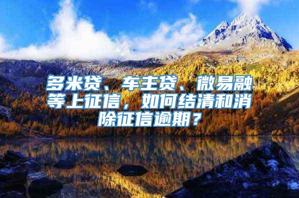 多米贷、车主贷、微易融等上征信，如何结清和消除征信逾期？