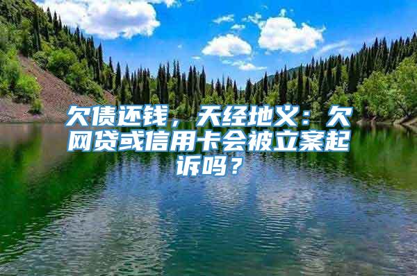 欠债还钱，天经地义：欠网贷或信用卡会被立案起诉吗？