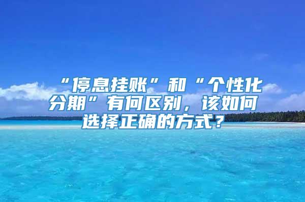 “停息挂账”和“个性化分期”有何区别，该如何选择正确的方式？