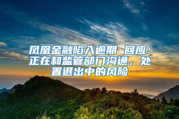 凤凰金融陷入逾期 回应：正在和监管部门沟通，处置退出中的风险