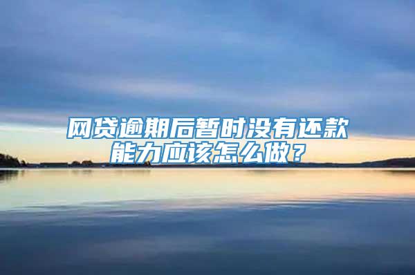 网贷逾期后暂时没有还款能力应该怎么做？