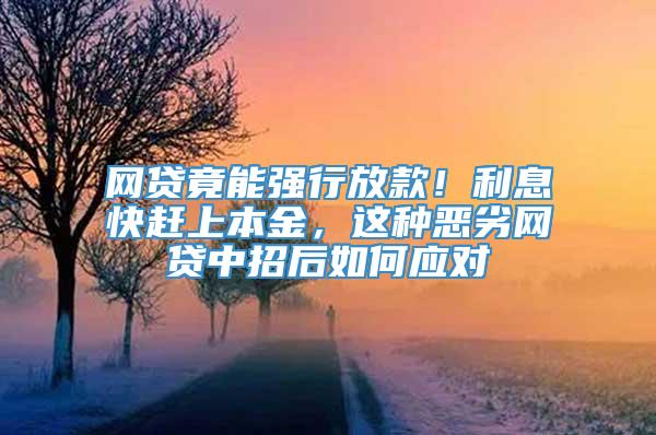 网贷竟能强行放款！利息快赶上本金，这种恶劣网贷中招后如何应对