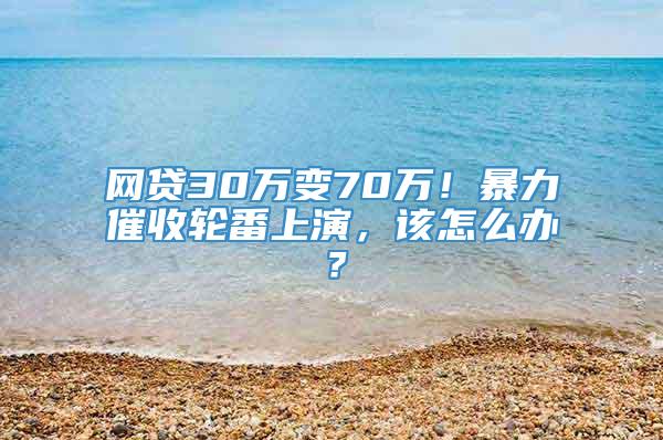 网贷30万变70万！暴力催收轮番上演，该怎么办？