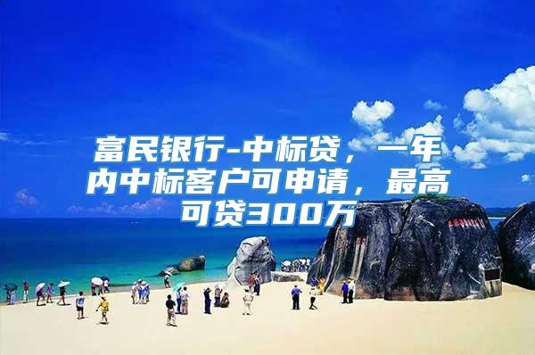 富民银行-中标贷，一年内中标客户可申请，最高可贷300万