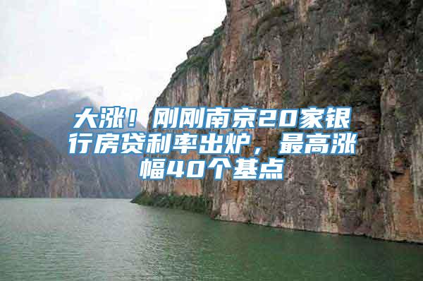 大涨！刚刚南京20家银行房贷利率出炉，最高涨幅40个基点