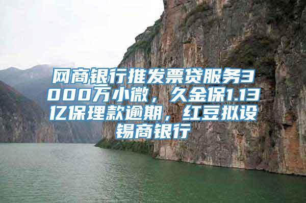 网商银行推发票贷服务3000万小微，久金保1.13亿保理款逾期，红豆拟设锡商银行