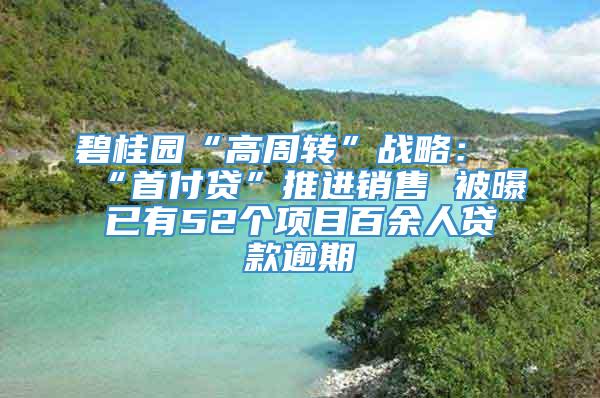 碧桂园“高周转”战略：“首付贷”推进销售 被曝已有52个项目百余人贷款逾期