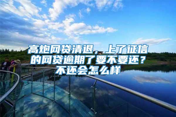 高炮网贷清退，上了征信的网贷逾期了要不要还？不还会怎么样