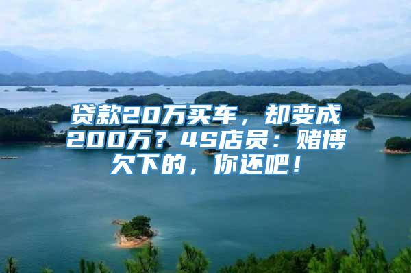 贷款20万买车，却变成200万？4S店员：赌博欠下的，你还吧！