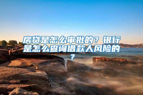 房贷是怎么审批的？银行是怎么查询借款人风险的？