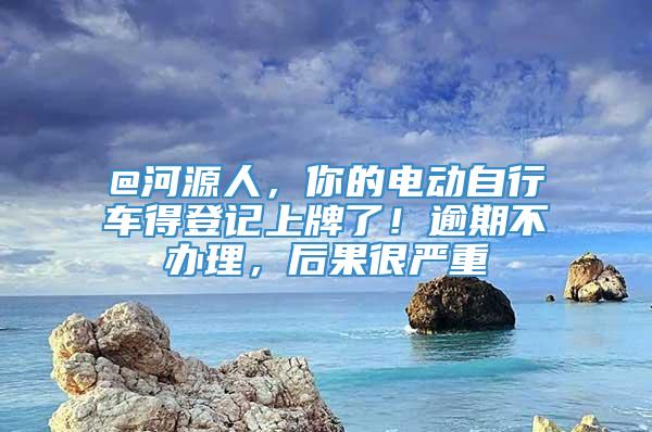 @河源人，你的电动自行车得登记上牌了！逾期不办理，后果很严重