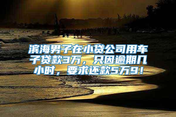 滨海男子在小贷公司用车子贷款3万，只因逾期几小时，要求还款5万9！