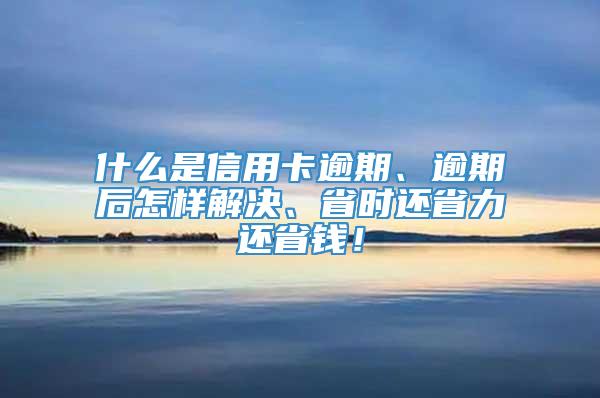 什么是信用卡逾期、逾期后怎样解决、省时还省力还省钱！