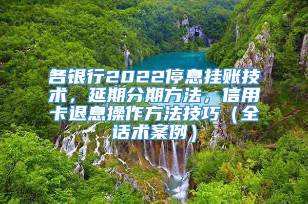 各银行2022停息挂账技术，延期分期方法，信用卡退息操作方法技巧（全话术案例）