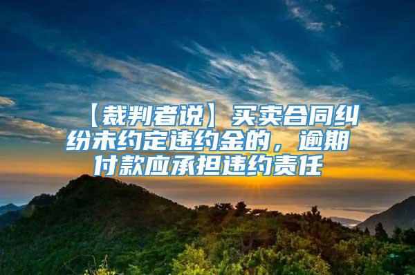 【裁判者说】买卖合同纠纷未约定违约金的，逾期付款应承担违约责任