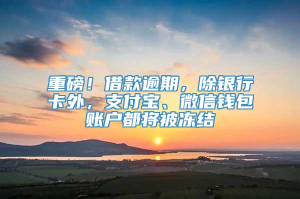 重磅！借款逾期，除银行卡外，支付宝、微信钱包账户都将被冻结