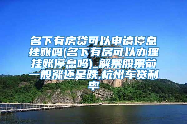 名下有房贷可以申请停息挂账吗(名下有房可以办理挂账停息吗)_解禁股票前一般涨还是跌,杭州车贷利率