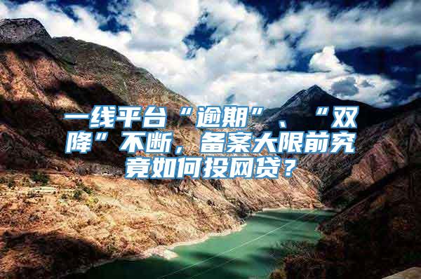 一线平台“逾期”、“双降”不断，备案大限前究竟如何投网贷？