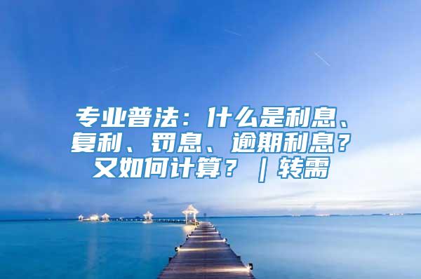 专业普法：什么是利息、复利、罚息、逾期利息？又如何计算？｜转需